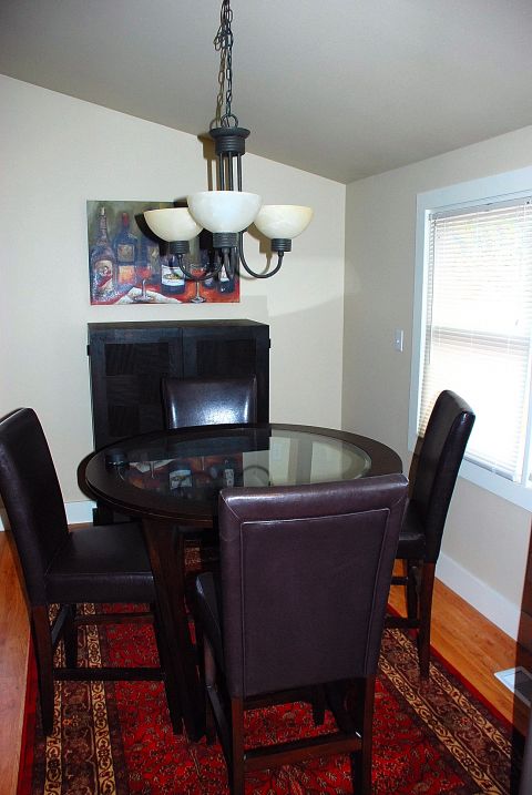 Dining room seats four